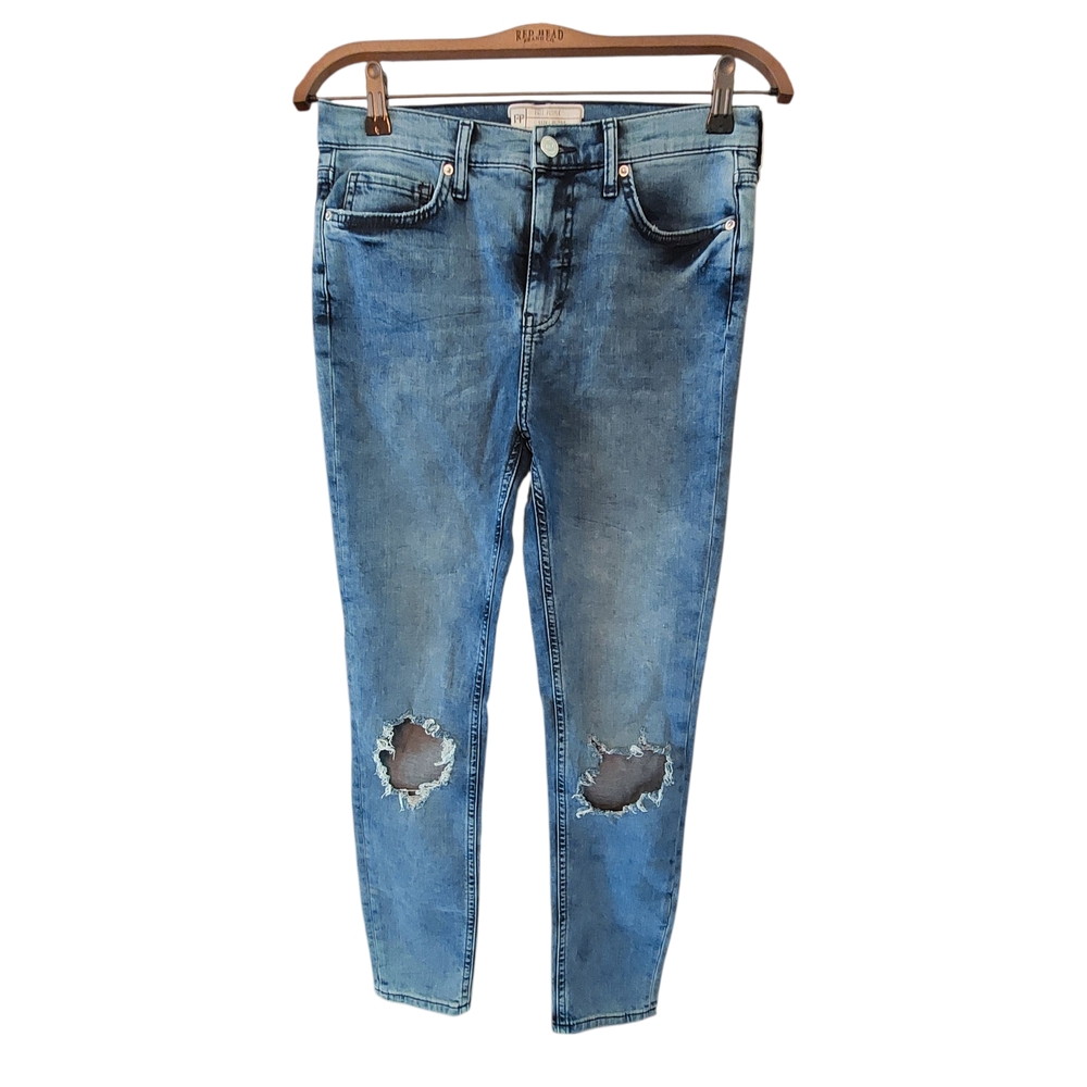 Free People Women's Distressed Light Blue Skinny Jeans - Size 29